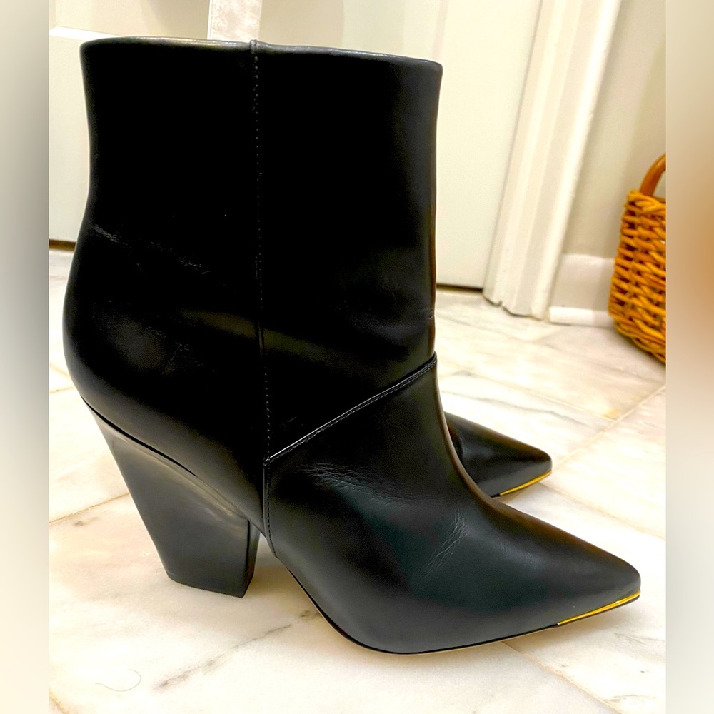 Tory Burch Midi Sculpted Wedge Heeled Boots - Size 10